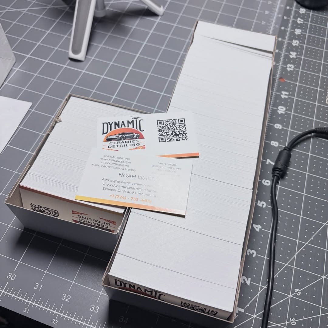 Dynamic Ceramics — custom business card design by Shaggy Decals in Dallas–Fort Worth