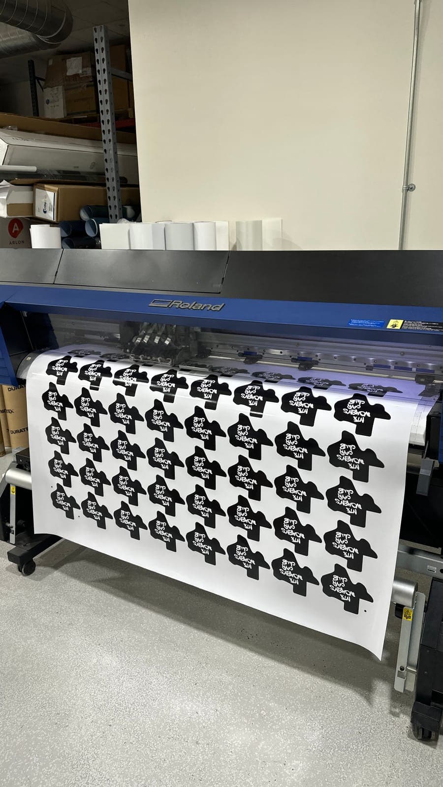 In-shop vinyl printing & production by Shaggy Decals in Dallas–Fort Worth