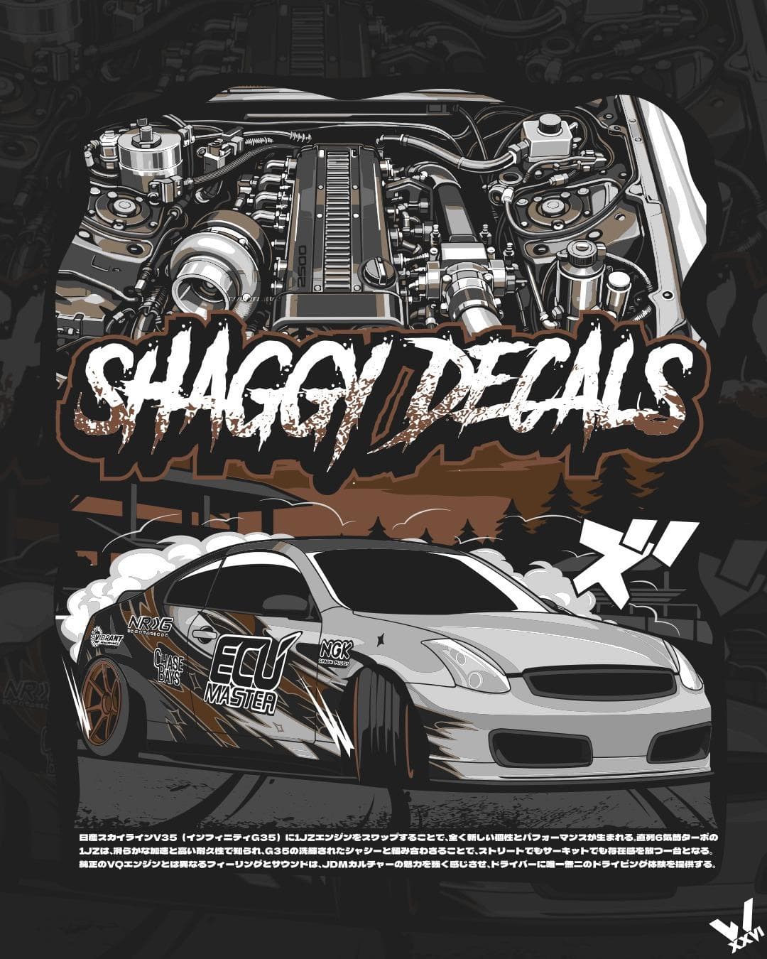 Shaggy Decals JDM-inspired custom decal and apparel artwork